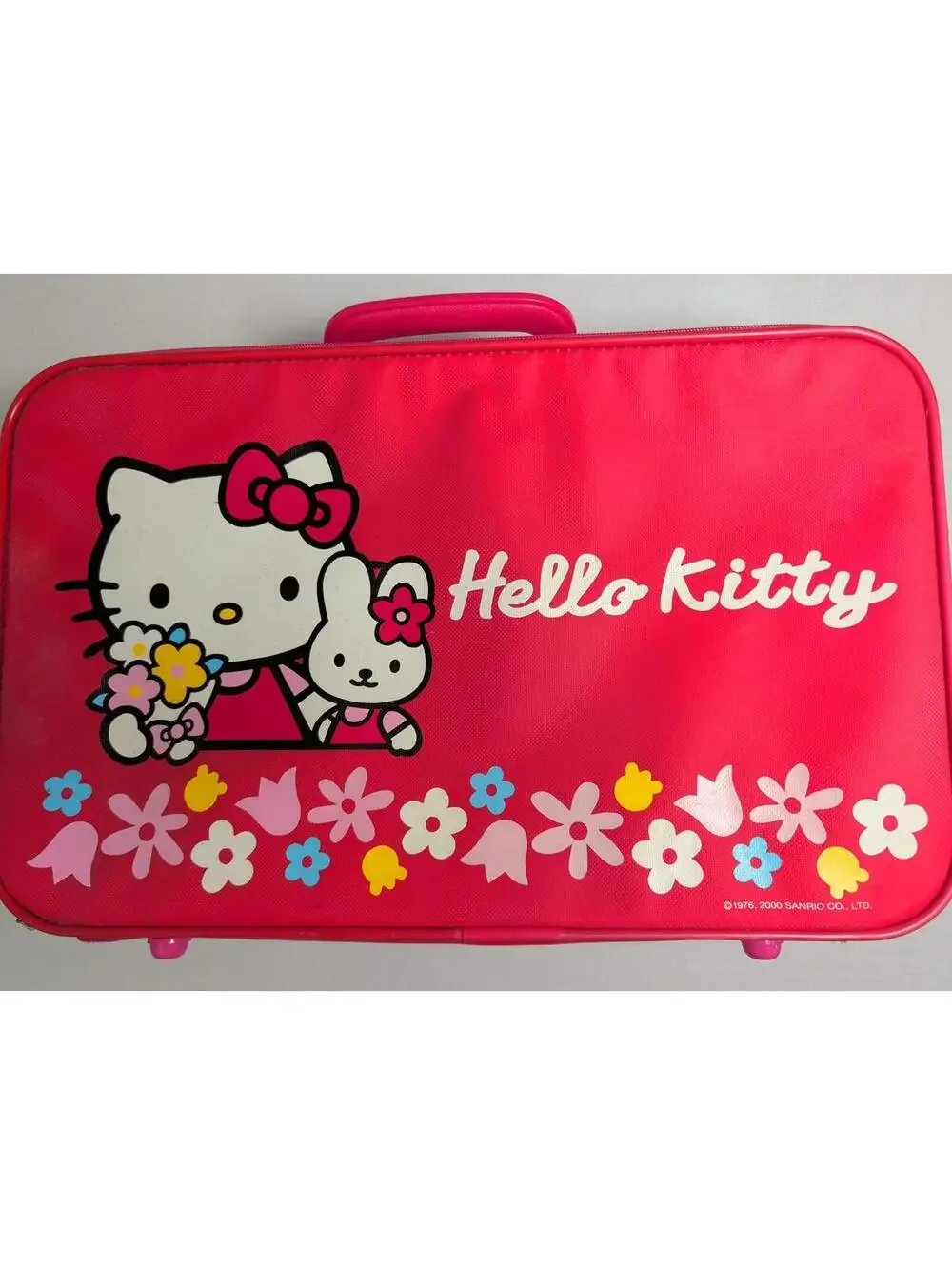 VINTAGE 2000 Hello Kitty Red Suitcase Travel Bag Y2K Sanrio Aesthetic